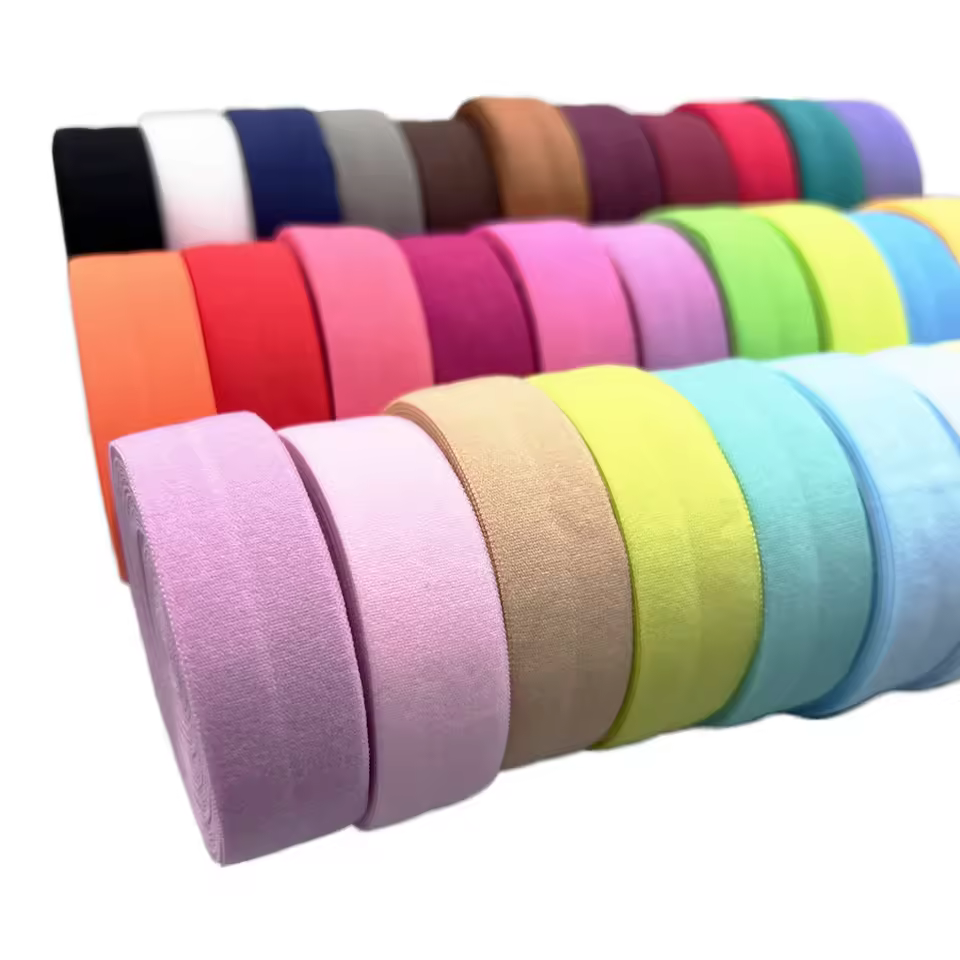 Stock Stretch Elastic Fold Belt Colorful 1250 Colors For Garment Accessories