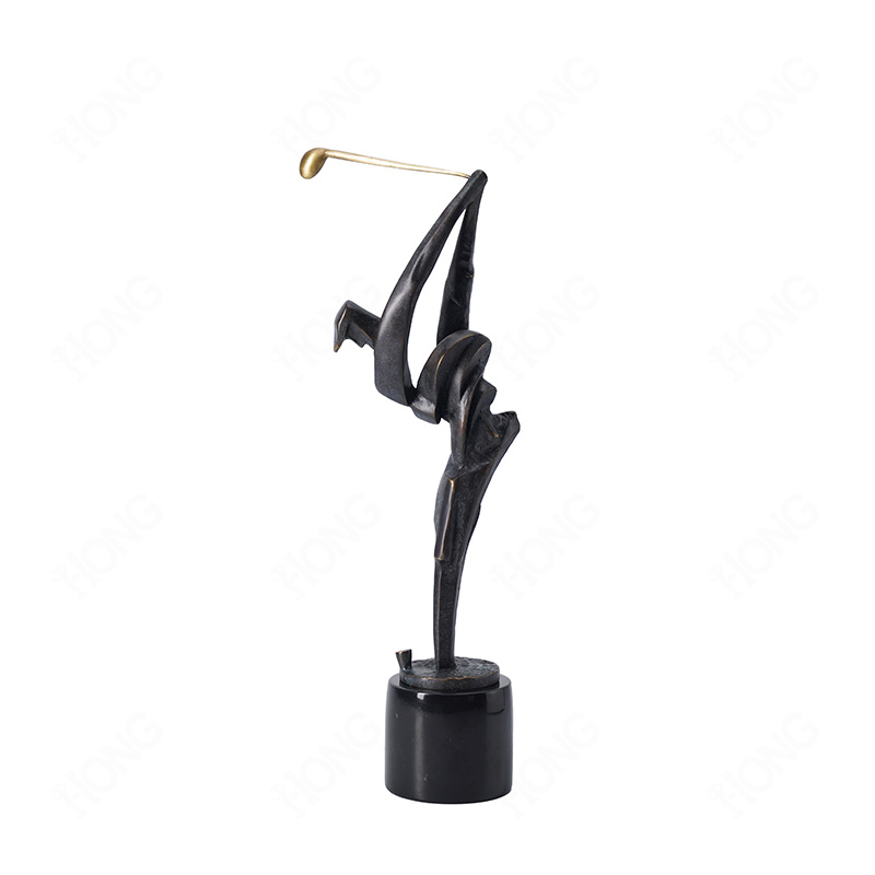 Abstract Bronze Golf Sculpture for Home or Trophy Display