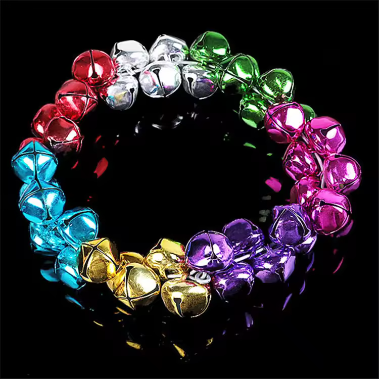 New Products Cheap Flower Ornament Metal Big Jingle Bells Christmas Bells Garland For Xmas Decoration