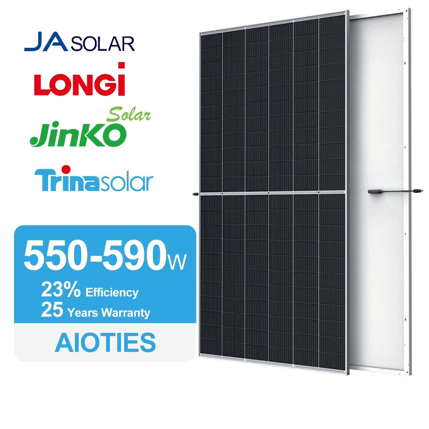 Longi/Ja/Jinko/Mysolar/Aioties Set of Paneles Solares 550W 580W 590W Ground Mounted Solar Panel for Home Use Solar Panel PV System