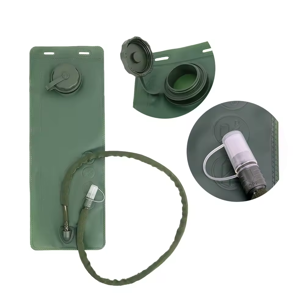 2l/2.5l/3l Portable Drinking Bag Hiking Camping Green Tactical Tpu Water Bladder With Insulated Tube For Hydration Pack