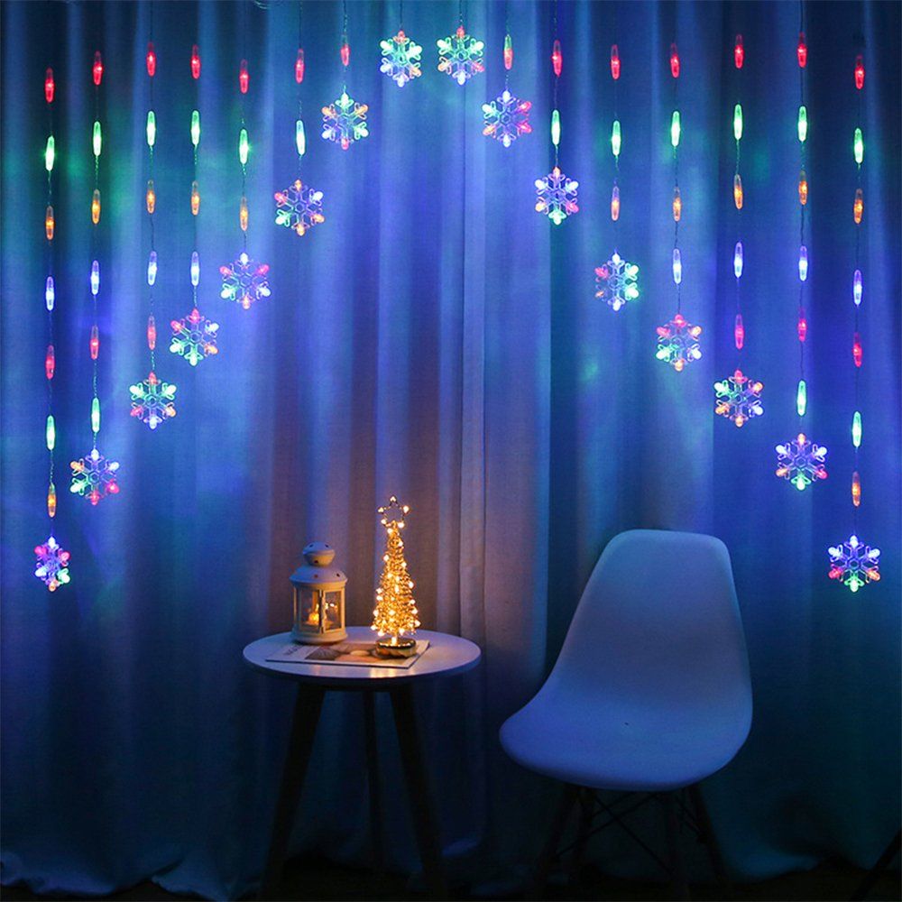 Wholesale High Quality Christmas Snowflake Design Curtain Light Strings