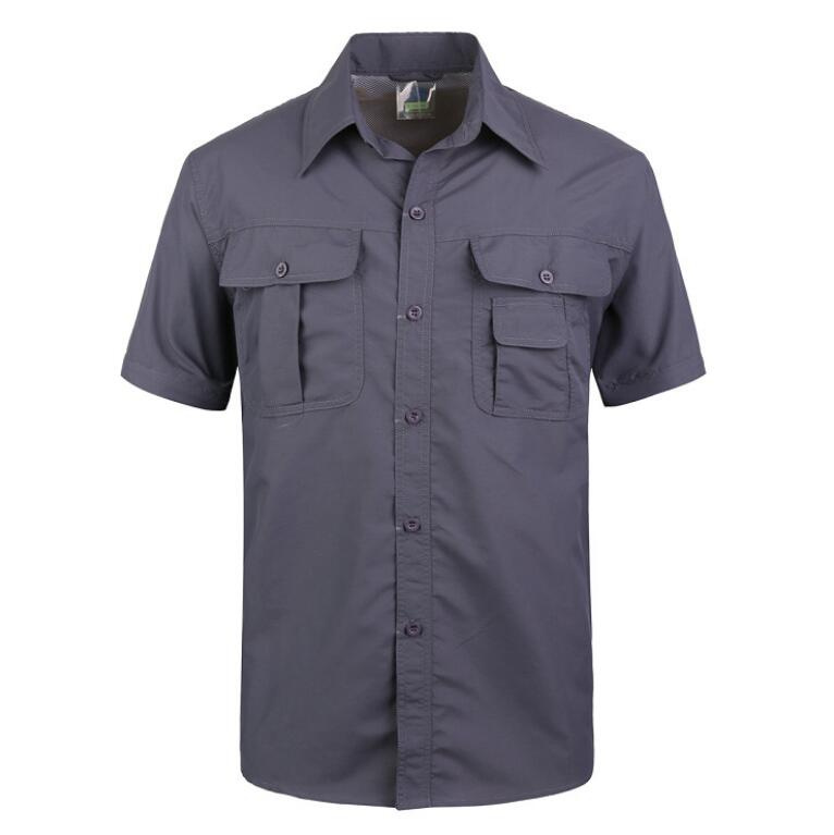 Soild Pure Color Quality Men's Workwear Uniform Outdoor Chino Shirt