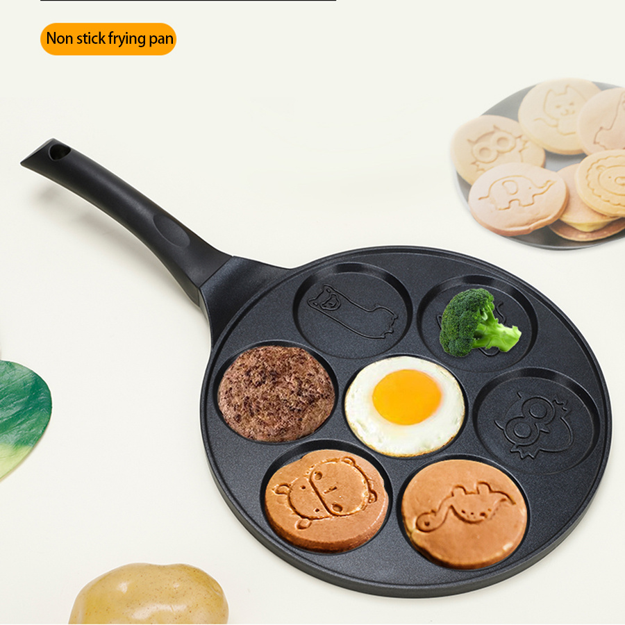 7-Hole Animal Cartoon Frying Pan