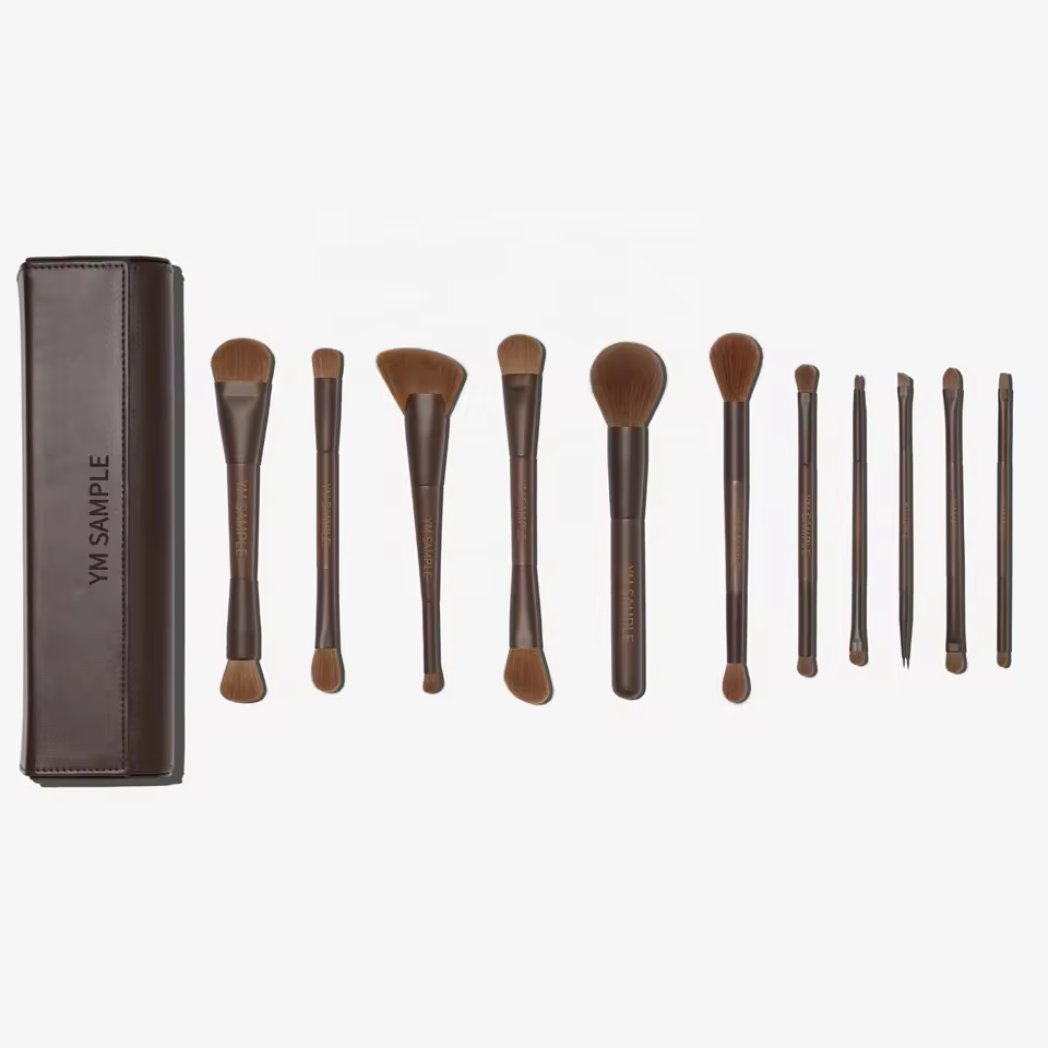 11-piece Professional Double Ended Makeup Brush Set Vegan & Cruelty-free Eyeshadow,Concealer & Powder Makeup Brushes Oem/odm