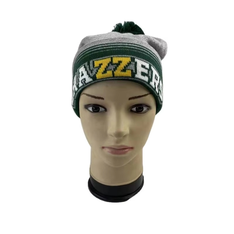 Winter Warm Knit POM-POM Hat Digital Printing Beanie