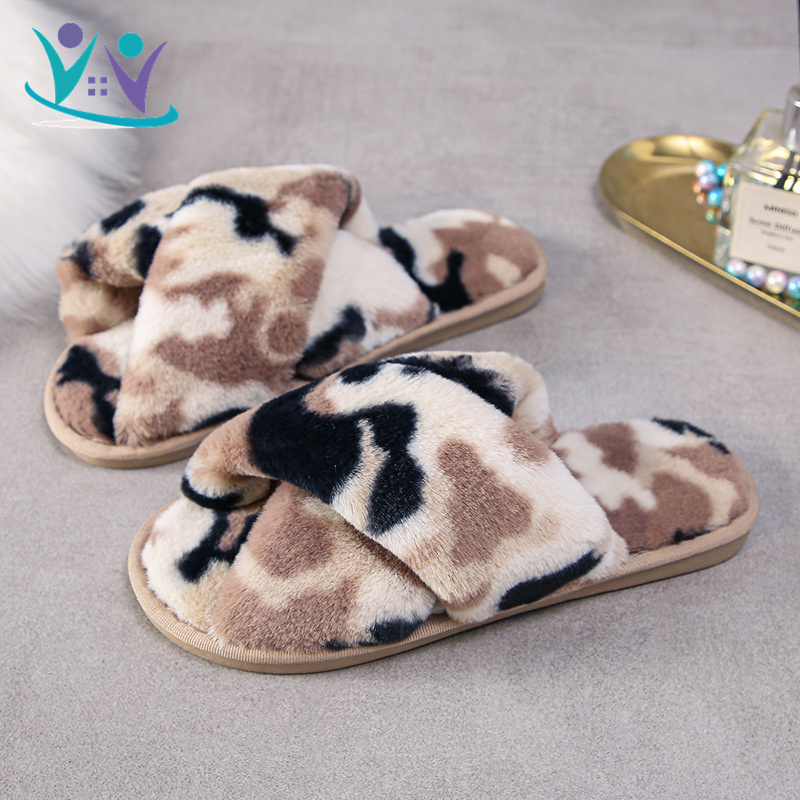 New Indoor Autumn Winter Warm Faux Fur Home Shoes Ladies Sleeper Unisex
