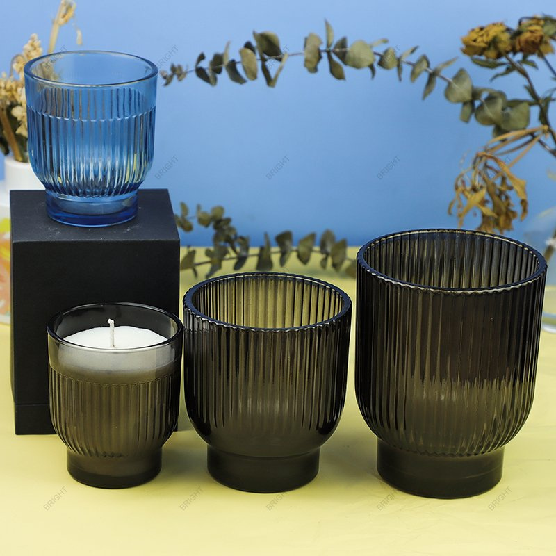 Making Supplies Direct Sale Sents Candle Non-Slip Striped Candle Jar Candles Scented Luxury with Gift Box