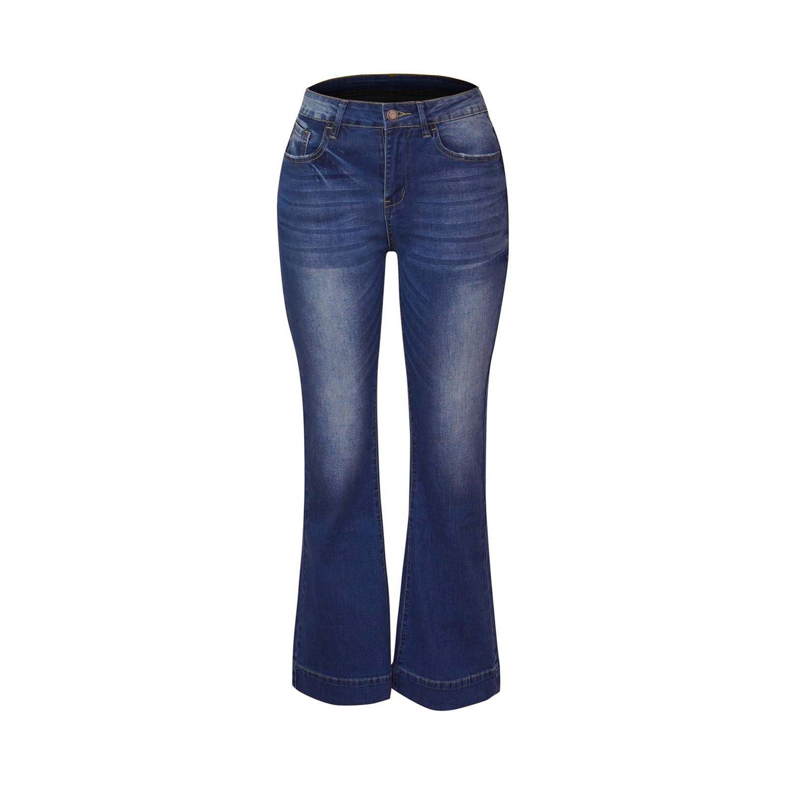 New Fashion Women′ S Stretch Flared Denim Trousers Hot Jeans