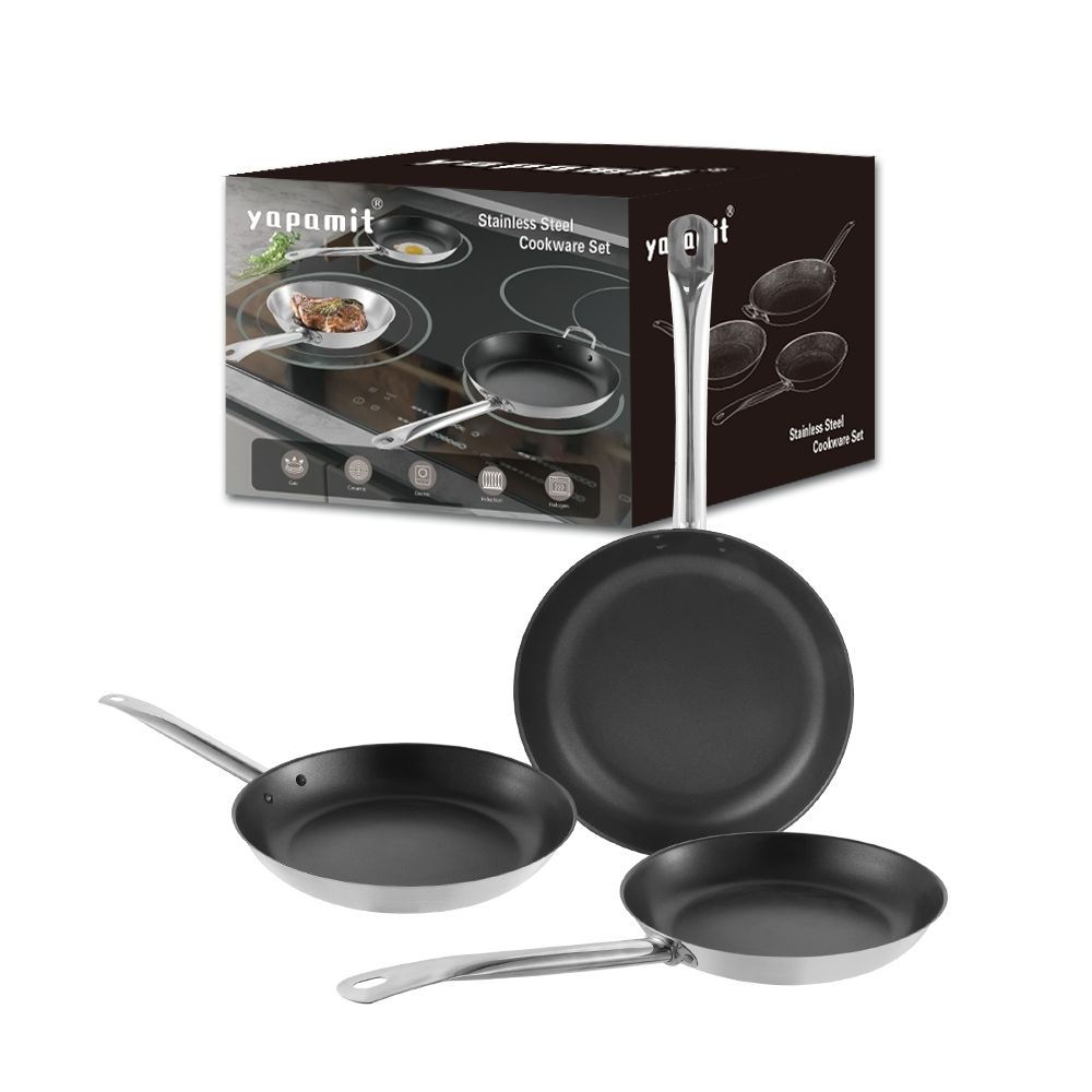 Wholesale Heavy Duty Stainless Steel Non Stick Commercial Kitchenware Frying Pan