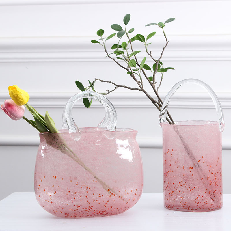 Creative Light Luxury Cherry Powder Handbag Vase