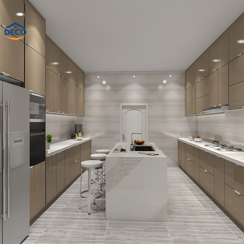 Shaker Style Solid Wood Modern Kitchen Cabinet Design Modern Kitchen Cabinet with Soft-Closing Drawers and Pull-out Storage Wire Baskets