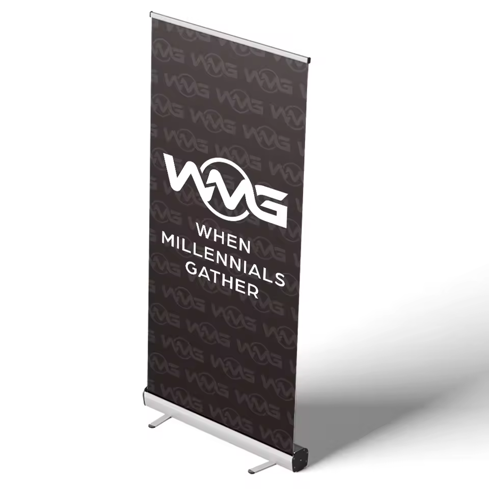 Factory Price 80*200cm Retractable Banner Stand Exhibition Advertising Roll Up Banner Stand Portable Pop Up For Trade Show