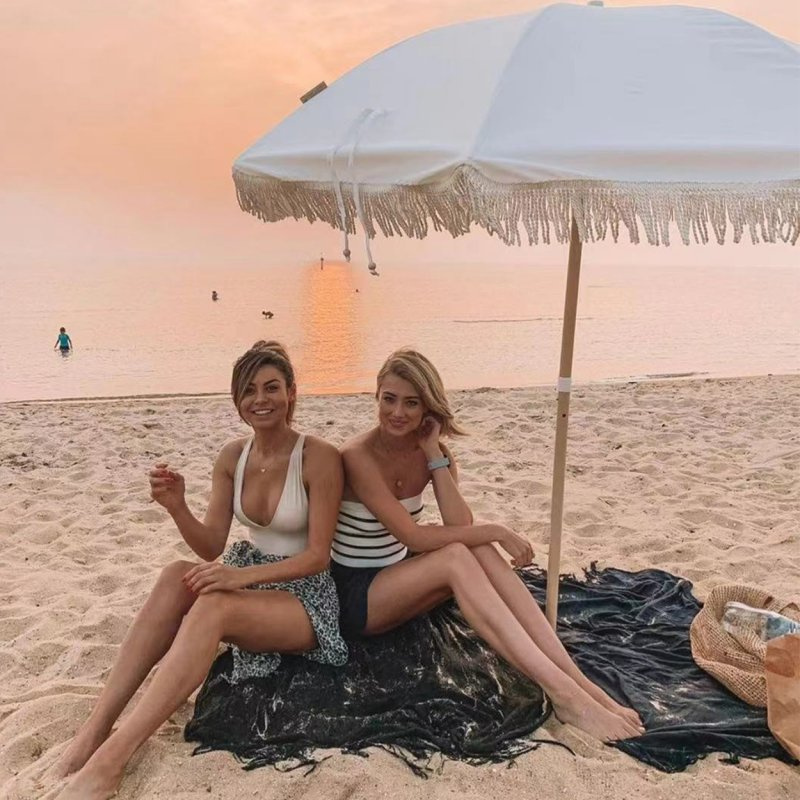 Tassel Retro-Print Beach Umbrella Parasol - Sample Freely Provided, CE/ISO Standard & Fast Delivery
