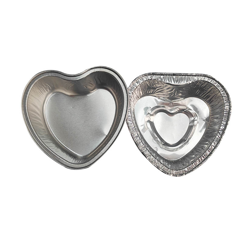 High Quality Heart Shape Disposable Aluminum Foil Cake Cup with Lid