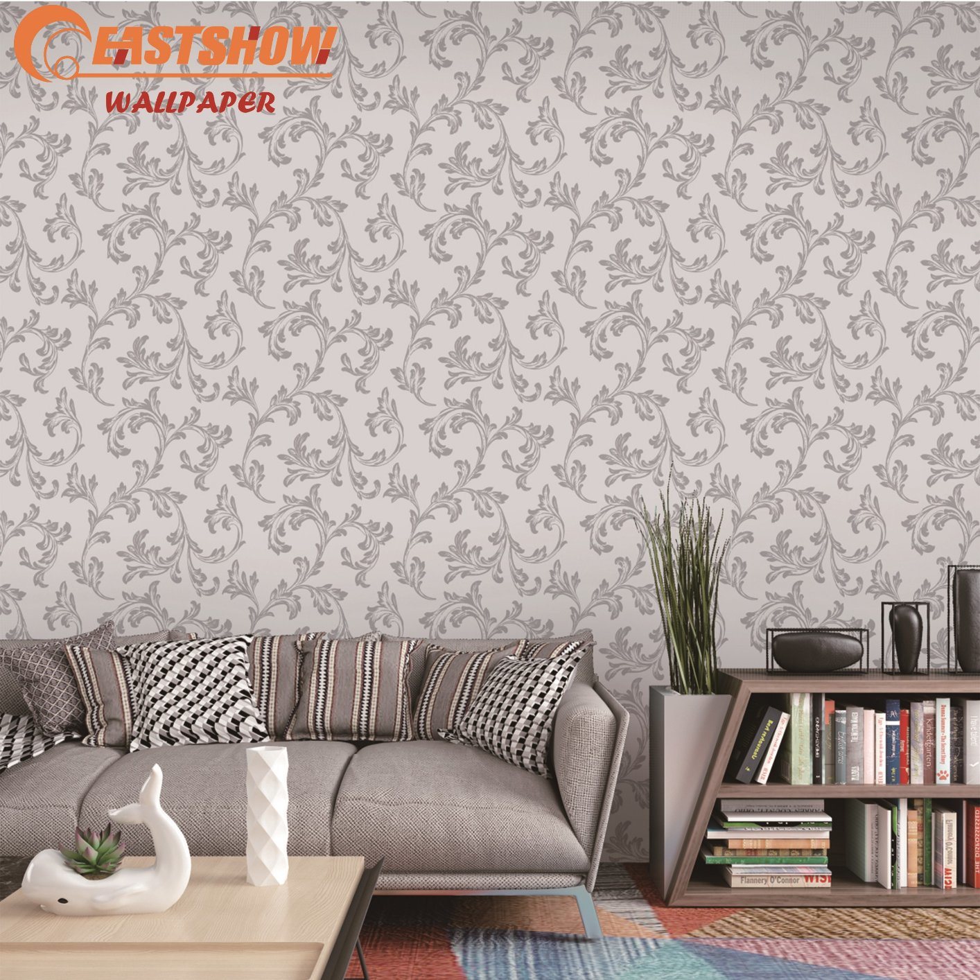 Waterproof 1.06m Best Quality 3D Wall Decorations for Home Design Floral PVC Wallpaper for Living Room