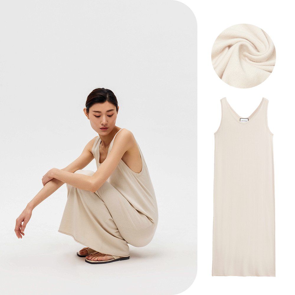 2025 Latest Design Ladies Sleeveless Loose Casual Dress Polyester Fabric Women Dresses