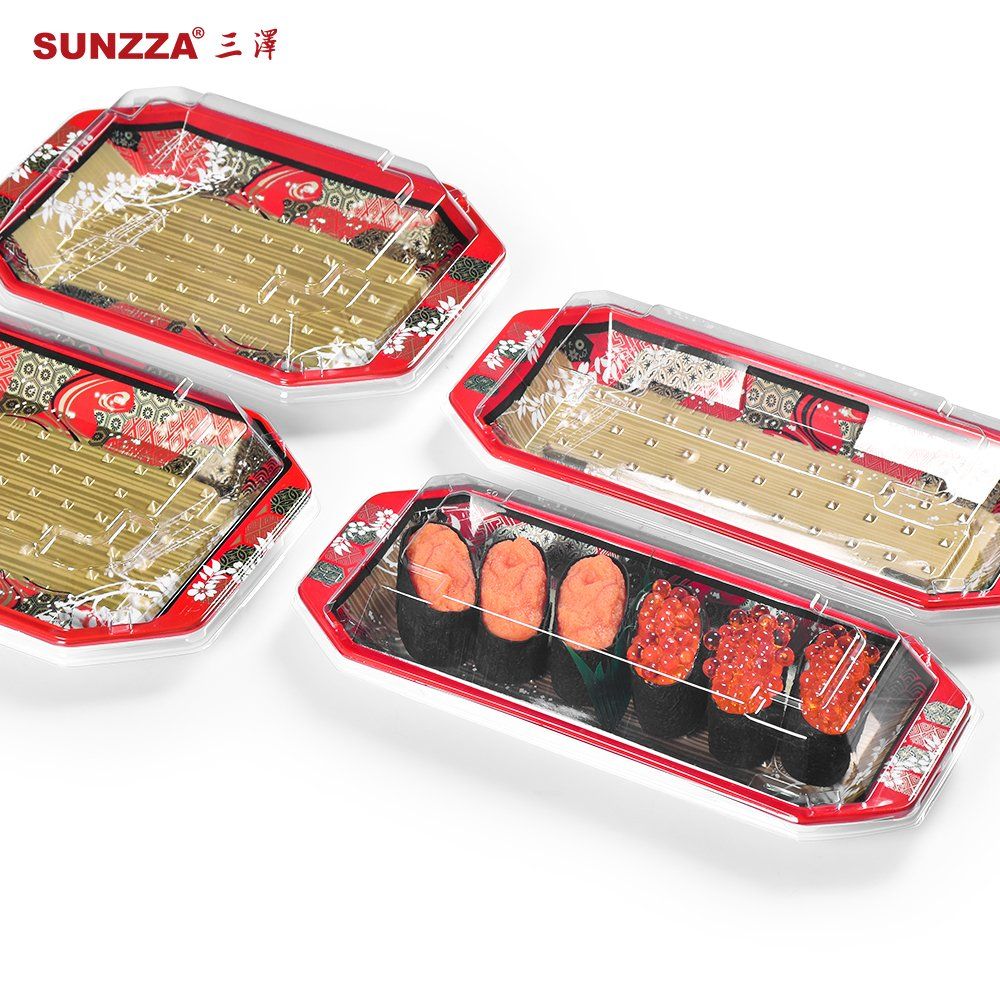 Sunzza Disposable Food Packaging Takeaway Original Design Party Trays Plastic Sushi Box