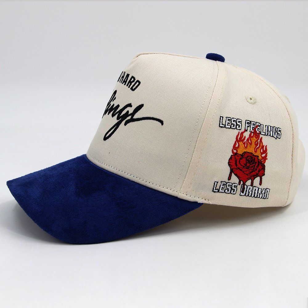 Factory Comfortable Cotton Leisure Flat Brim Embroidery Baseball Cap with Front and Side Embroidery