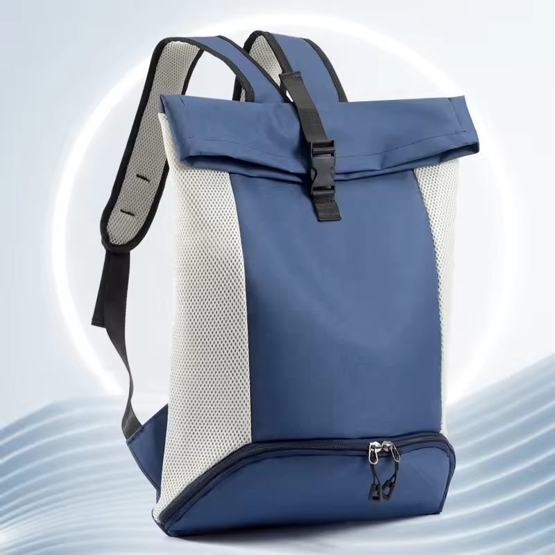 Roll Top Casual Sports Basketball Bag Large Capacity Fashionable Design For Commuting Business Travel Fitness Daypack Backpack