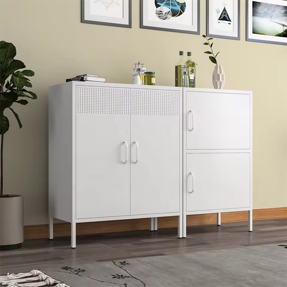 Hot Sale Modern Simple Nordic Style Living Room Corner Sideboard Steel Furniture Storage Cabinet