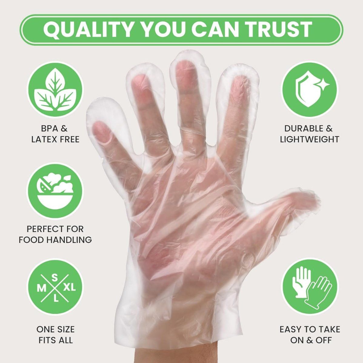 Clear One Size Fits Most Plastic Disposable Gloves Suitable for Cooking Cleaning