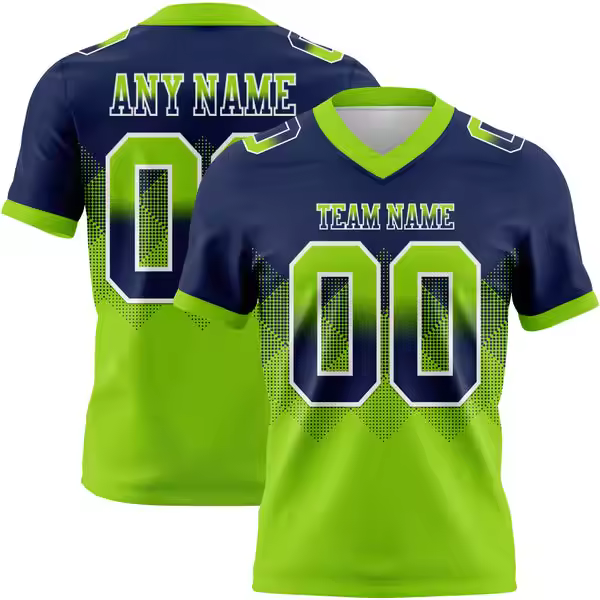 Premium American Football Jersey With Flag Graphic Gradient Mesh Square Shape Detail And Authentic Fit For Team Club Wear