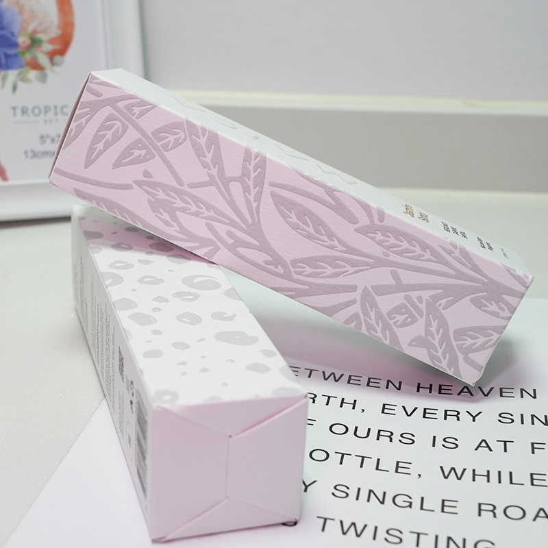 Card Box White Cardboard Paper Cosmetic Packaging Biodegradable Lip Gloss Packaging Box with Insert