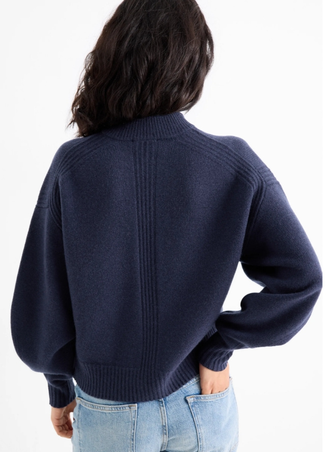 Tailored Premium Women's Knit Crew Neck Cardigan with Cashmere Content Fashion Woman Clothing
