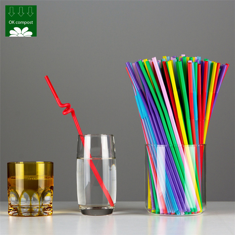 China Good Factory Natural 100% Compostable PLA Colorful Straws Environmental