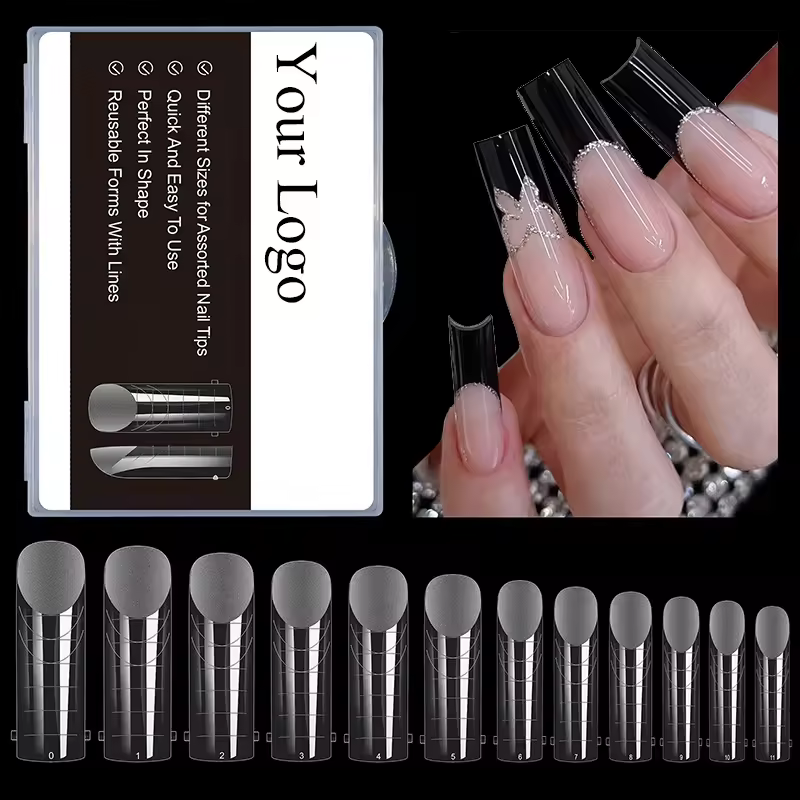 120pcs Dual Nail Forms Quick Building Gel Mold System Full Cover Tips Nail Extension Top Molds Professional Nail Forms