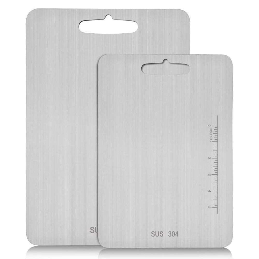 Hip-Home Food Chopping Board 304 Stainless Steel Cutting Board with Scale