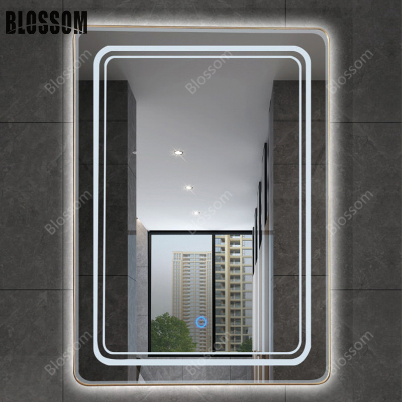 Defogging and Anti-Breakage Hotel Customizable Size LED Luminous Energy-Saving Wall-Mounted Dressing Mirror