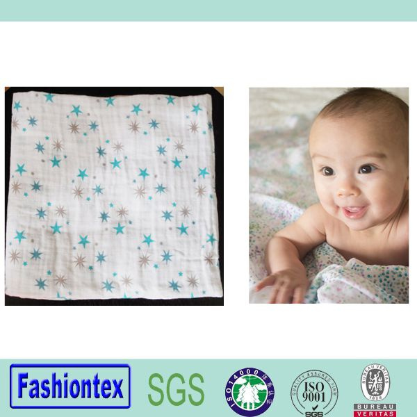 High Quality Cotton Prints Blanket Baby Muslin Wraps Muslin Wash Cloth