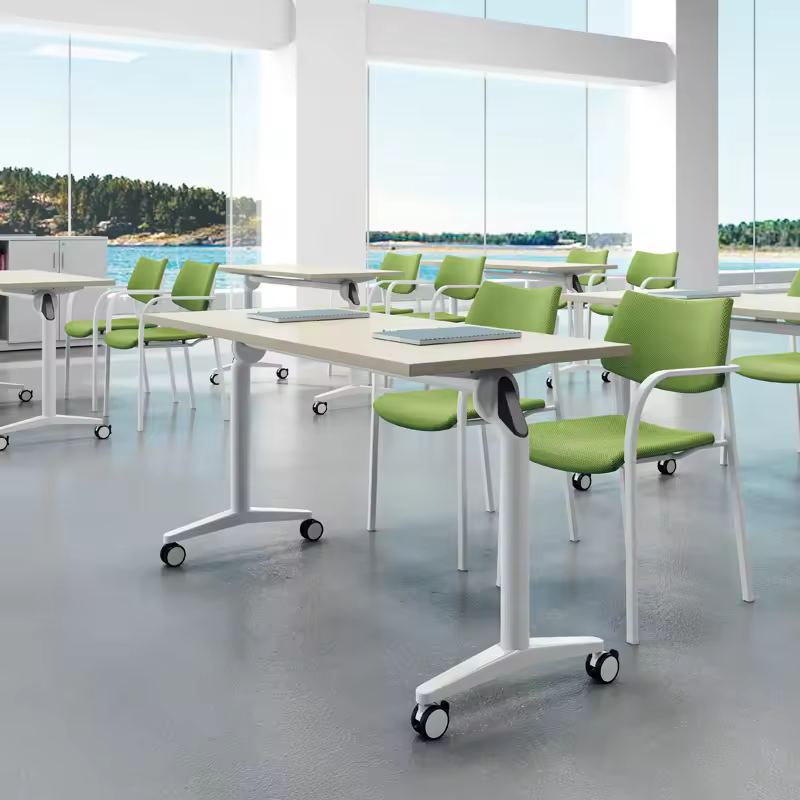 Metal Table Legs White Folding Table Office Furniture Oem Office Modern Desk E1 Mfc Oem Movable Desk