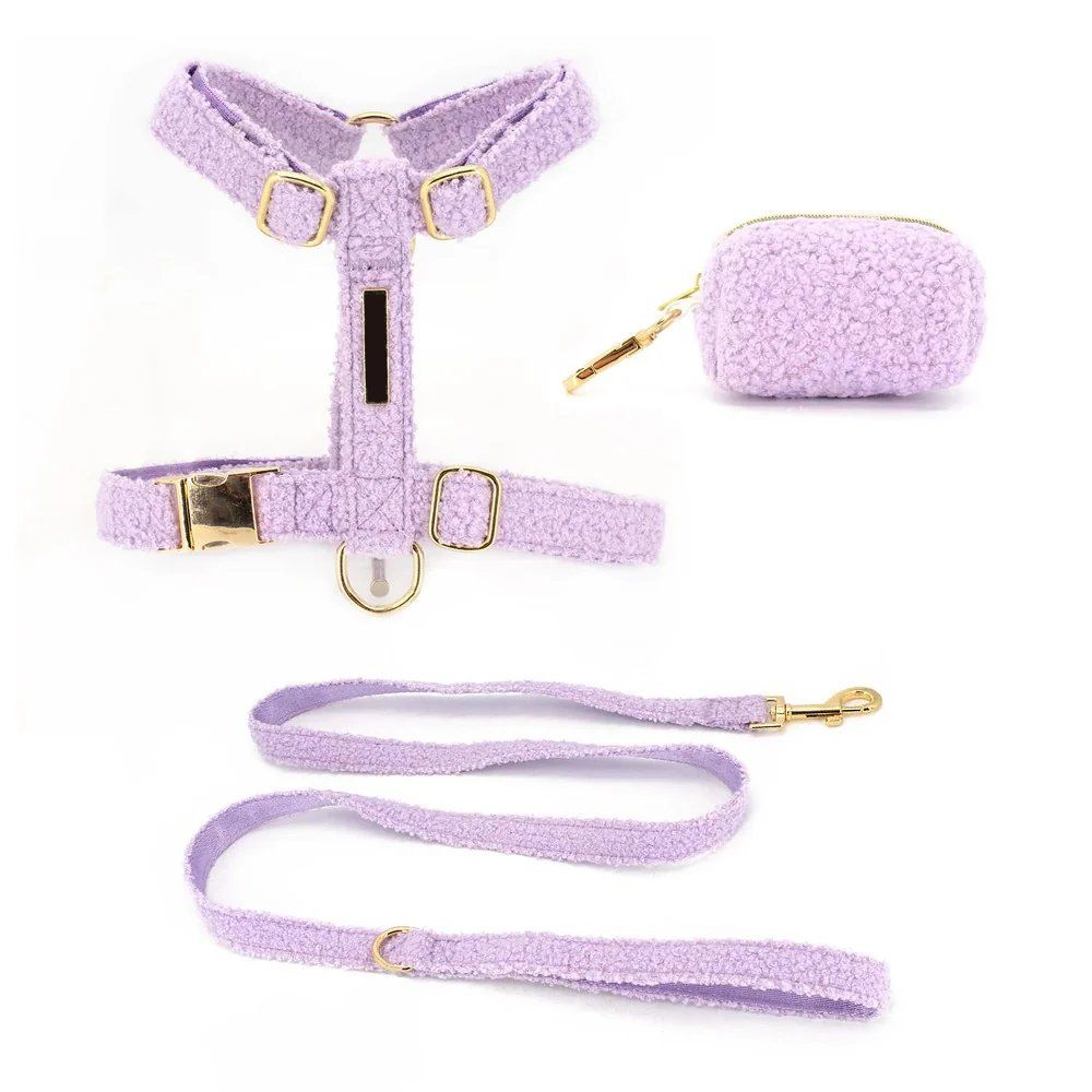 Hot Sale Lightweight Adjustable Dog Harness and Leash Poop Bag Dispenser Set No Pull Dog Harness for Small Medium Dogs