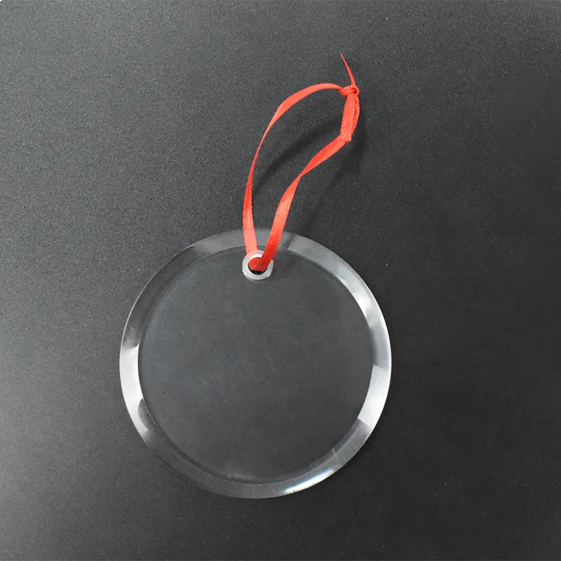 Wholesale Custom Hanging Glass Christmas Ornaments Guangzhou's Cheap Blank Crystal Decorations with UV Printing Techniques