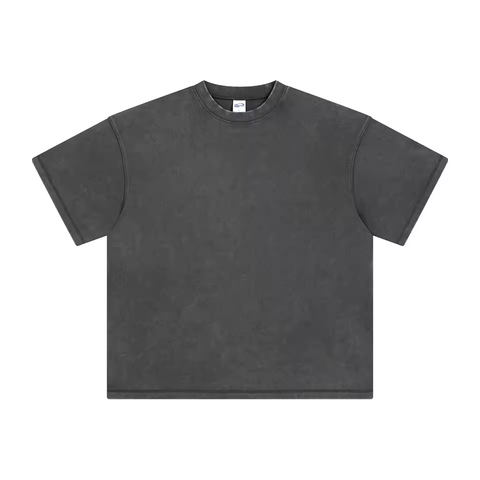 2025 Summer Collection Plus Size Men's Wear Pearl Cotton Batik Original Old Wash Water T-shirt Suit Oversized Fit