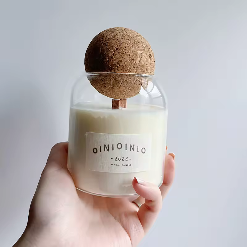 Small High Borosilicate Glass Candle Holders With Cork For Ball Lid For Home Decor Valentine's Day Lanterns Jars Premium