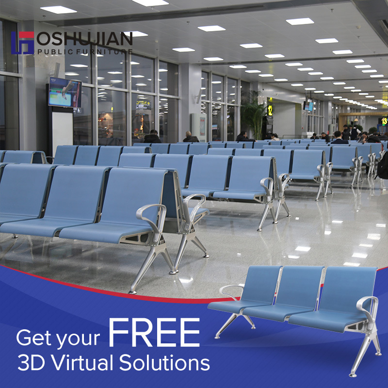 Factory Public Commercial Office Furniture Airport Hospital Clinic Bus Station Reception Lounge Waiting Room Row Link Beam Seating Gang Waiting Seating Chairs