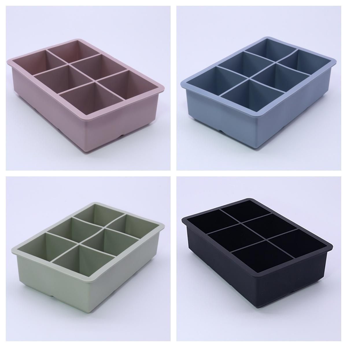 Hot Sale Large 6-Cube Silicone Ice Cube Mold Ice Cube Tray