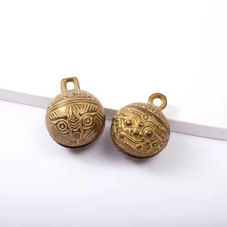 Manufacturers Supply Pure Brass Tiger Head Bell Ornaments Antique Bell Pet Brass Bell