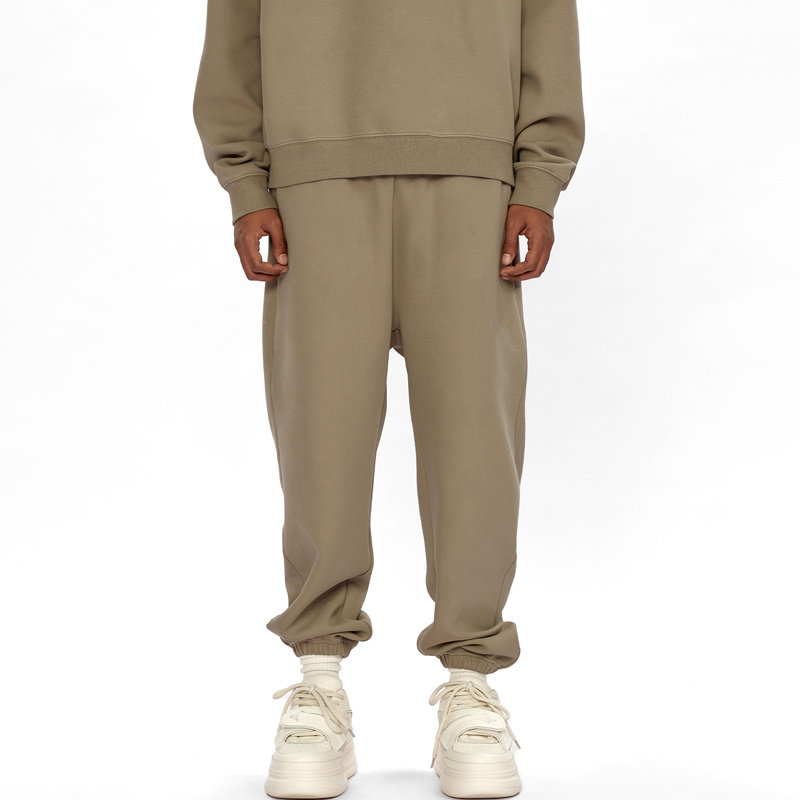 2024 Winter 380g Plus Fleece Leisure Sports Pants Straight Leg Corset Men's Baggy Jogger Sweatpants