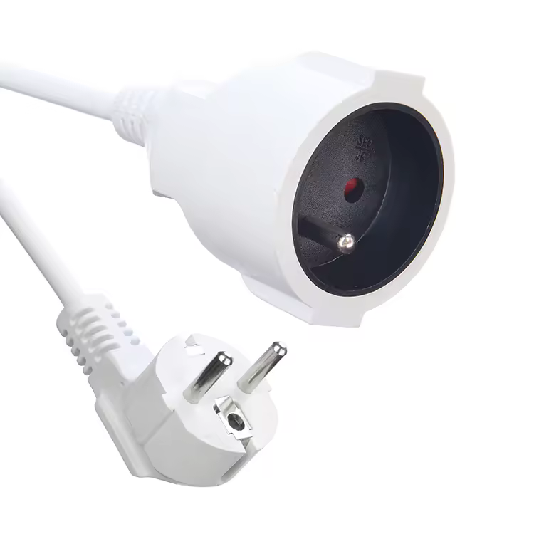 High Quality 16a Plug Power Cords Waterproof Power Cable White For Vde Outdoor Extension Cords For Home Appliances