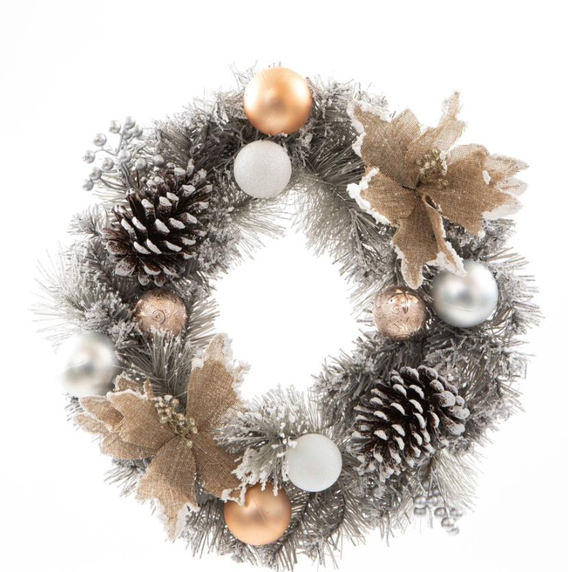 Maimai Premium Quality Door Hanging Outdoor Decorations Christmas Garland Decoration Christmas Wreaths with Berries & Balls