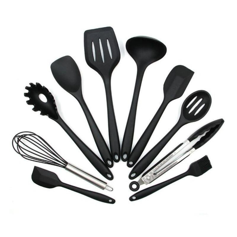 Home and Kitchen Accessories 10PCS Heat Resistant Food Silicone Kitchen Utensils Silicone Cooking Utensils with Holder