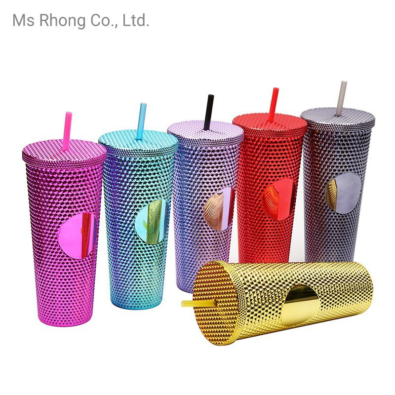 Fast Shipping 24oz Diamond Plastic Double Wall Studded Tumblers