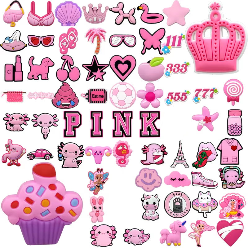 2024 New Style Unique Design pink Series Buckle Accessories Manufacturer Personalized Bulk Shoe Charms