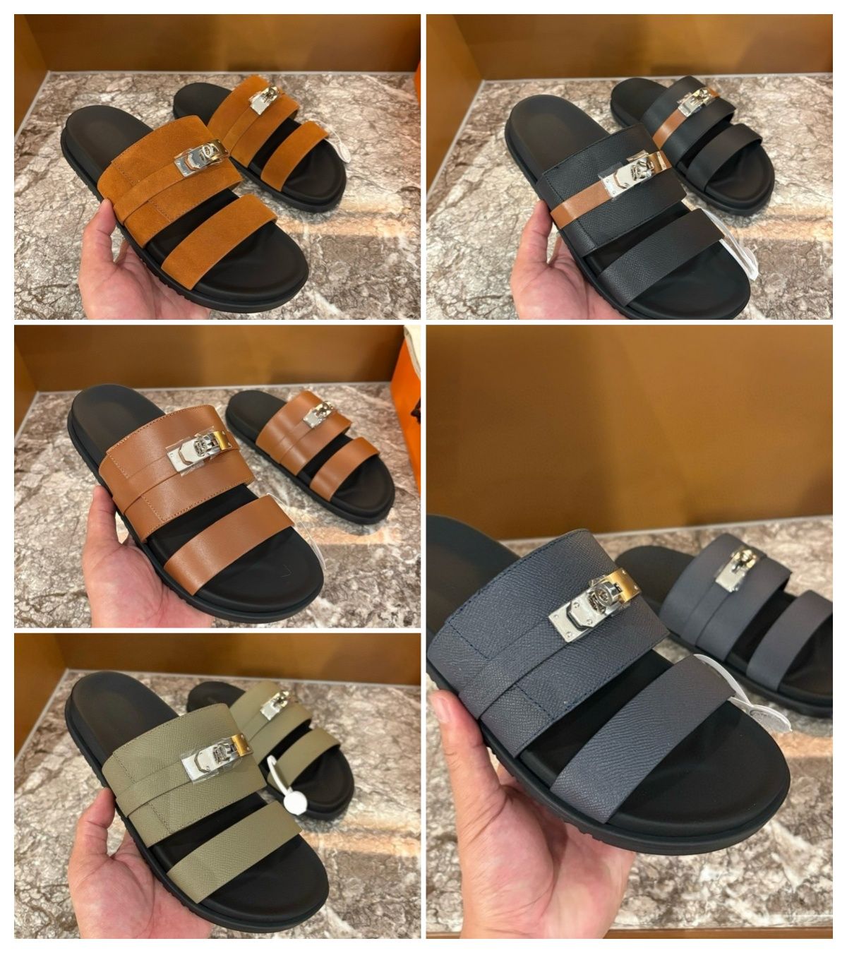 Wholesale Luxury Designer Fashion Colorful Slippers Leather Women and Men Casual Shoes Factory in Guangzhou