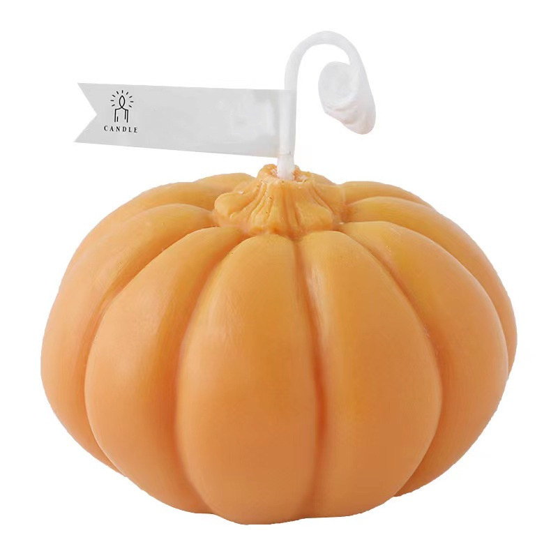 Low MOQ Halloween Pumpkin Decorations Scented Candles Fruit Novelty Candle for Christmas Gifts
